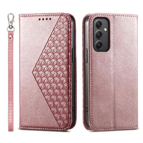 Funda Flip Foxdock Para Samsung Galaxy A35 , Estilo Billetera Con Diseño Rombo, Correa De Mano Y Soporte, Uso Diario