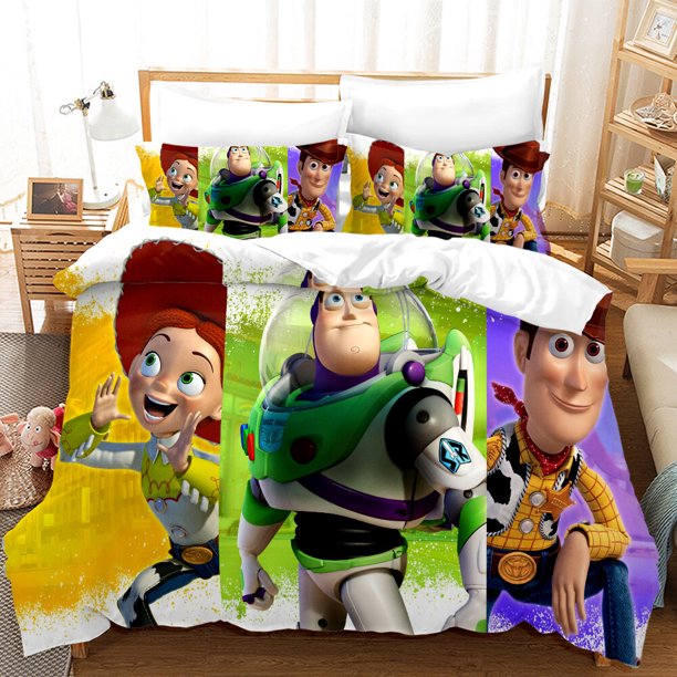 Toy story Bedding Set Duvet Cover Comforter Cover Pillowcases Fans Gift3-Piece Bedding Set (1 Duvet Cover + 2 Pillow Shams)