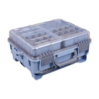Magideal - Caja De Almacenamiento De Señuelos, Estuche De Transporte De Señuelos, Resistente, Con Hebillas Dobles, Contenedor De Herramientas De Pesca, Organizad Azul