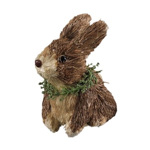 Magideal - Estatua De Conejo De Paja, Decoración Rústica De Conejo De Pascua, Escultura De Adorno De Escritorio, Figurita De Para Patio, Fiesta, Balcón,