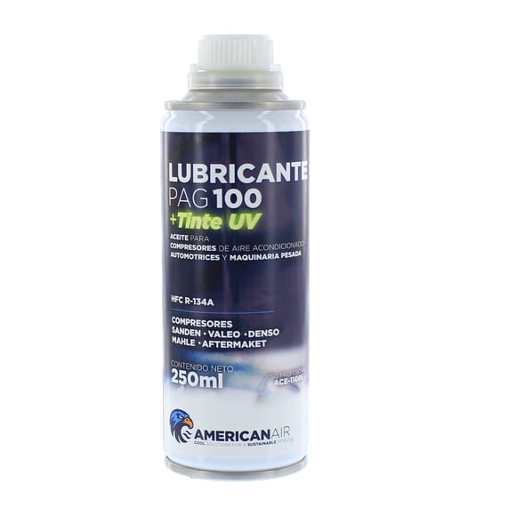 Aceite PAG 100 con Tinte UV 250ml para Compresor A/C R134a
