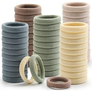 Veatool - 100 Pcs Ligas Para Cabello Elásticas, Donas Para El Cabello Mujer, Scrunchies Para Cabello Sin Costura, Lazos De Pelo De Algodón Para Coleta, Accesorios Para El Cabello Para Niña (Color Claro)