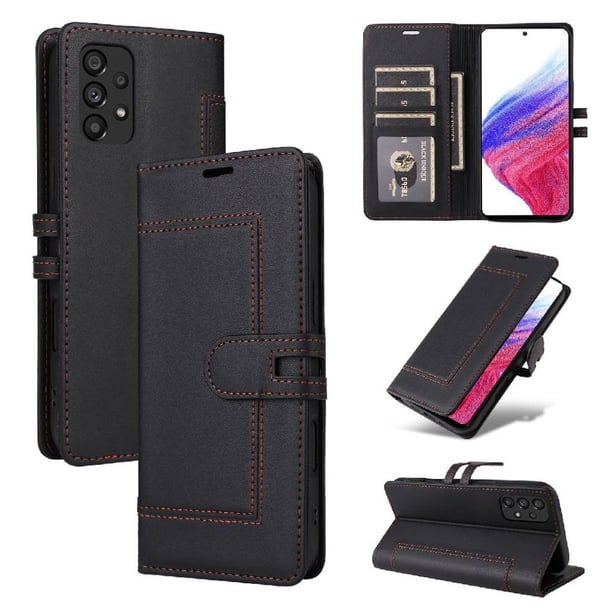 Premium Wallet Case for Samsung Galaxy A72 with Card Slots & Kickstand, Flip Cover Black