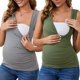 thumbnail image 1 of INSPIRE CHIC Paquete de 2 Camisetas Básicas sin Mangas para Maternidad con Fruncido Cruzado para Mujeres, Camiseta de Lactancia, Talla Extra Grande, Gris y Verde, 1 of 6