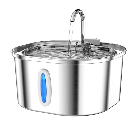 Fuente de agua para gatos PEKTACO, 3.2 L, acero inoxidable, 108 oz