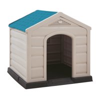 Rimax - Casa Para Perro Grande Taupe Techo Azul 92X90X89 Cms