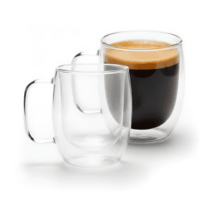 Dannyhome - Pack 2 Tazas Transparente Vidrio Café Té Multiuso 200Ml