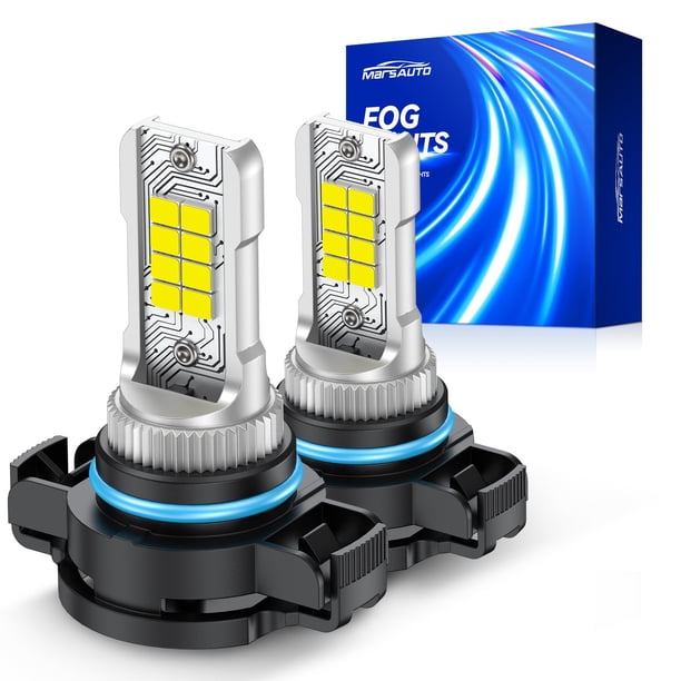 Marsauto Bombillas LED para Luz Antiniebla 5201/PS24W/5202, 12000 lm, 6000 K blanco, paquete de 2