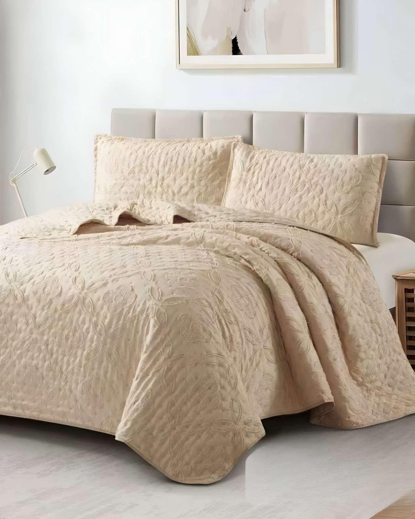 Meipulis - Cobertor Colcha Quilt Tufting De Lujo Suave 2 Plazas