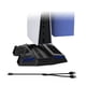 thumbnail image 3 of Base de carga con enfriamiento mejorado para PlayStation 5 Digital y de disco, soporte enfriador con almacenamiento para discos de carga y ventilador multifuncional, 3 of 6
