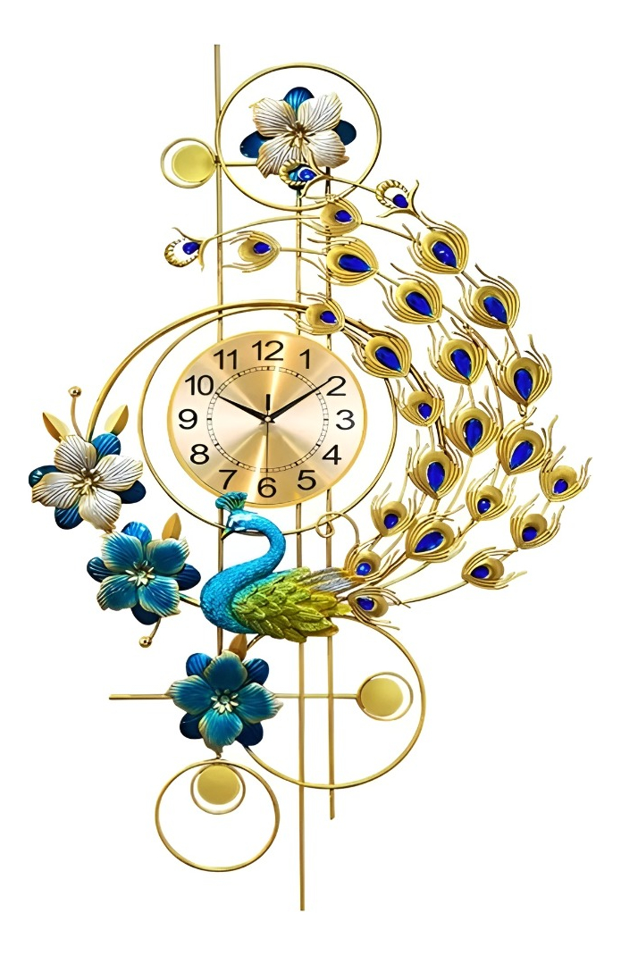 Genérico - Reloj Pared Pavo Real Grande Decorativo Silencioso Jhn