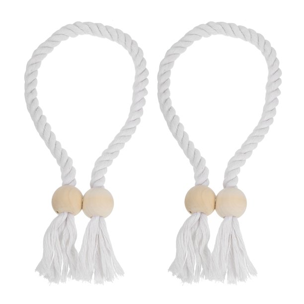 2 Paquetes de Sujetadores Magnéticos para Cortinas, 55cm/21.65" Sujetadores de Cortinas, Blanco