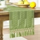 thumbnail image 1 of Xiao Hua Bandera de Mesa Estilo Bohemio, Bandera de Mesa con Borlas, Decoración Tejida para el Hogar Estilo Casa de Campo, 12x94.5 Pulgadas, Verde, 1 of 4