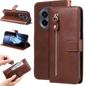 Gangxun - Funda Con Cremallera Para Oneplus 13R 5G, Carcasa Cartera De Cuero Pu Con Soporte Y Tarjetero