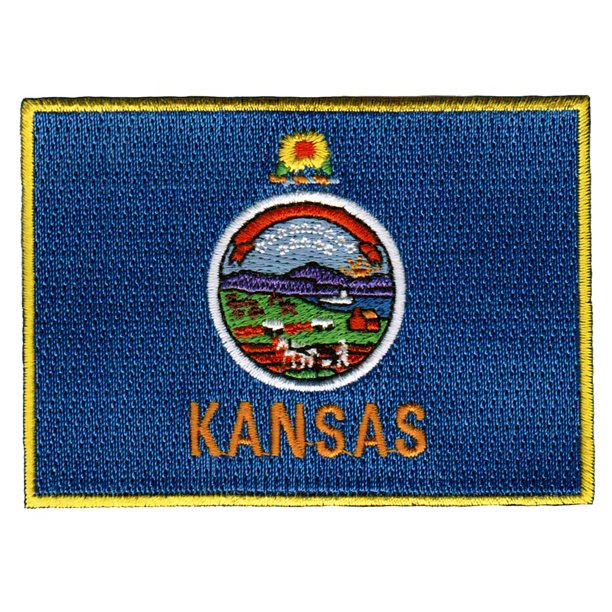 Parche bordado Cypress Collectibles – Bandera del Estado de Kansas (aplicable con plancha)