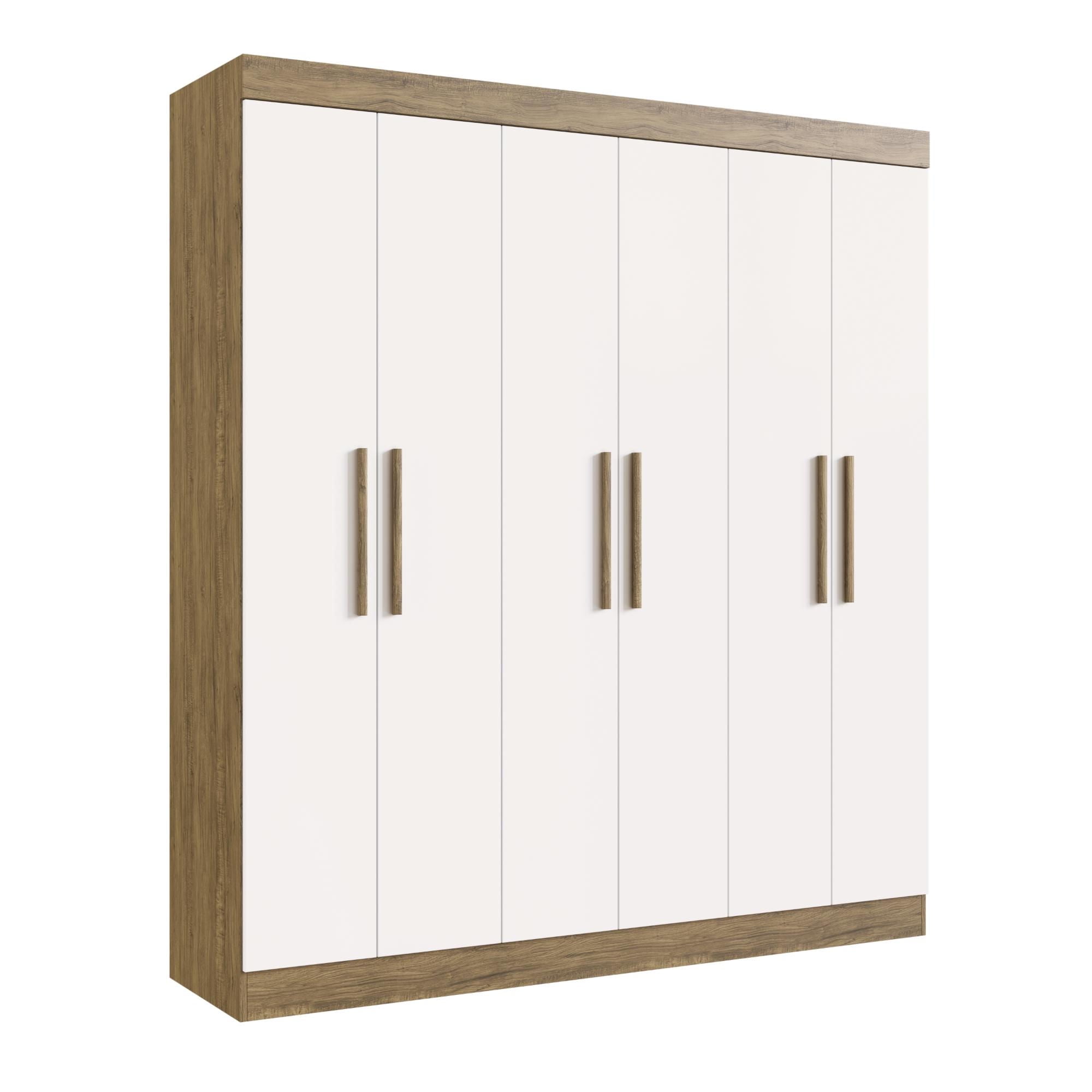 Exit - Clóset New Xangai 6 Puertas 2 Cajones Interiores Mdf Nuez - Beige