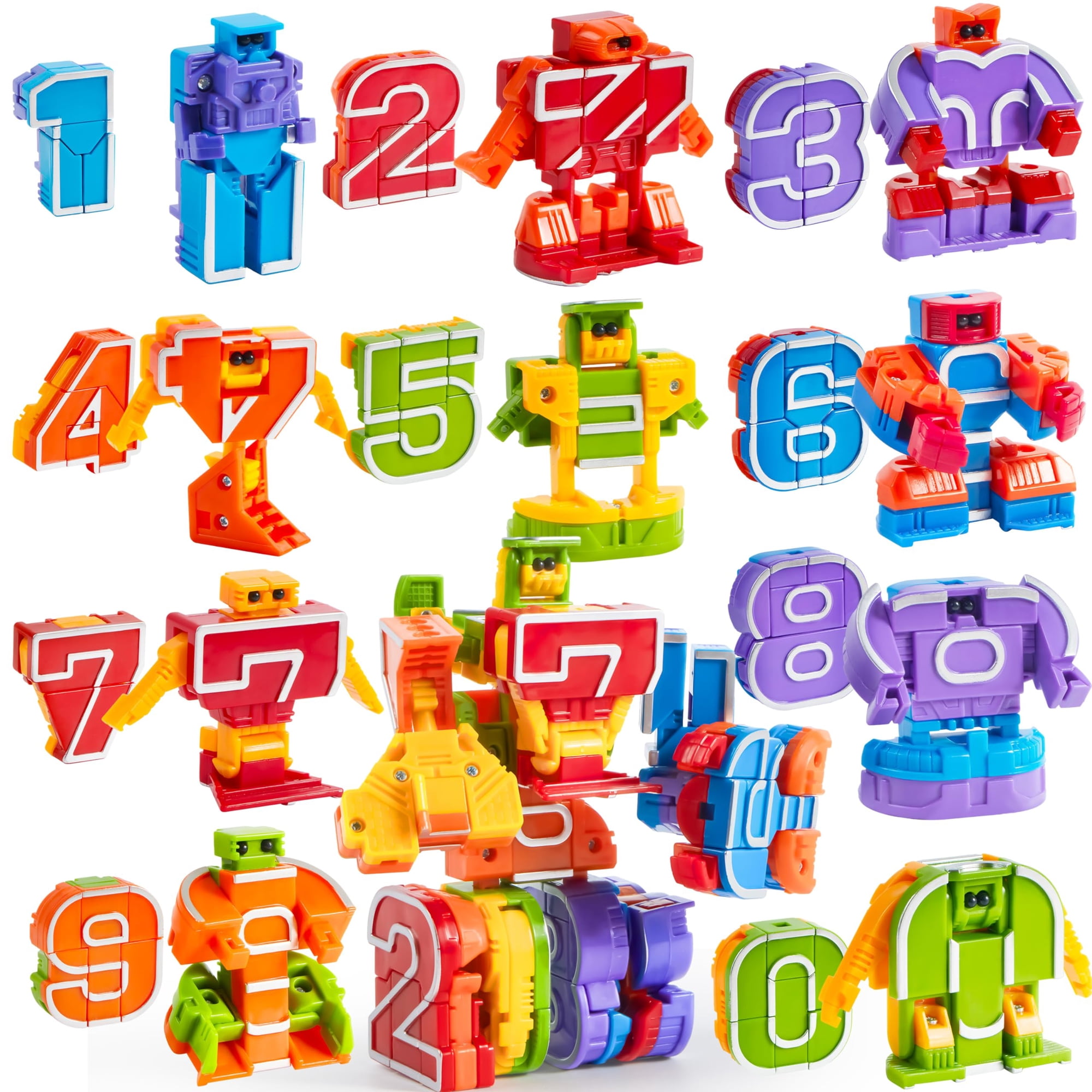 Figura De Acción Joyin Number Bots, 10 Unidades, Para Niños De 3 A 6 Años