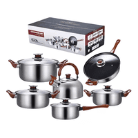 Genérico - Set De 12 Piezas, Ollas De Acero Inoxidable, Sartén Antiadherente