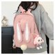 thumbnail image 3 of Mochila Linda Rabbit para Niñas con Orejas, Mochila Escolar Rosa Impermeable de Lona para Viaje y Senderismo, Mochila de Hombro para el Día, 3 of 6