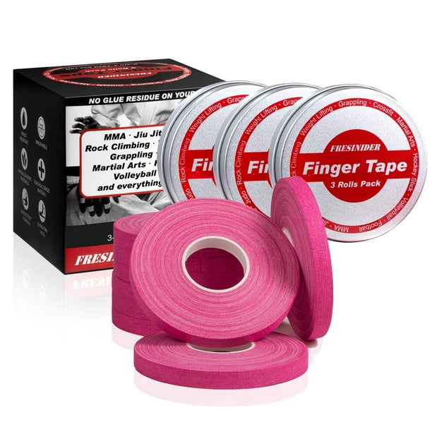 Cinta para dedos FRESINIDER de 0,75 cm x 13,7 m (paquete de 9) para deportes, color rosa