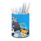 thumbnail image 1 of Babybus Baby Bus-theme Cylinder Pen Holder Pencil Organizer with Flannel Lining PVC Leather Material Cardboard Base for study work 10*8CM, 1 of 6