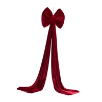 Bothyi - Lazo Navideño Gigante De Terciopelo Para Fiestas, Ideal Para Vallas, Puertas De Entrada O Cualquier Espacio. Medidas: 40 Cm X 160 Cm.