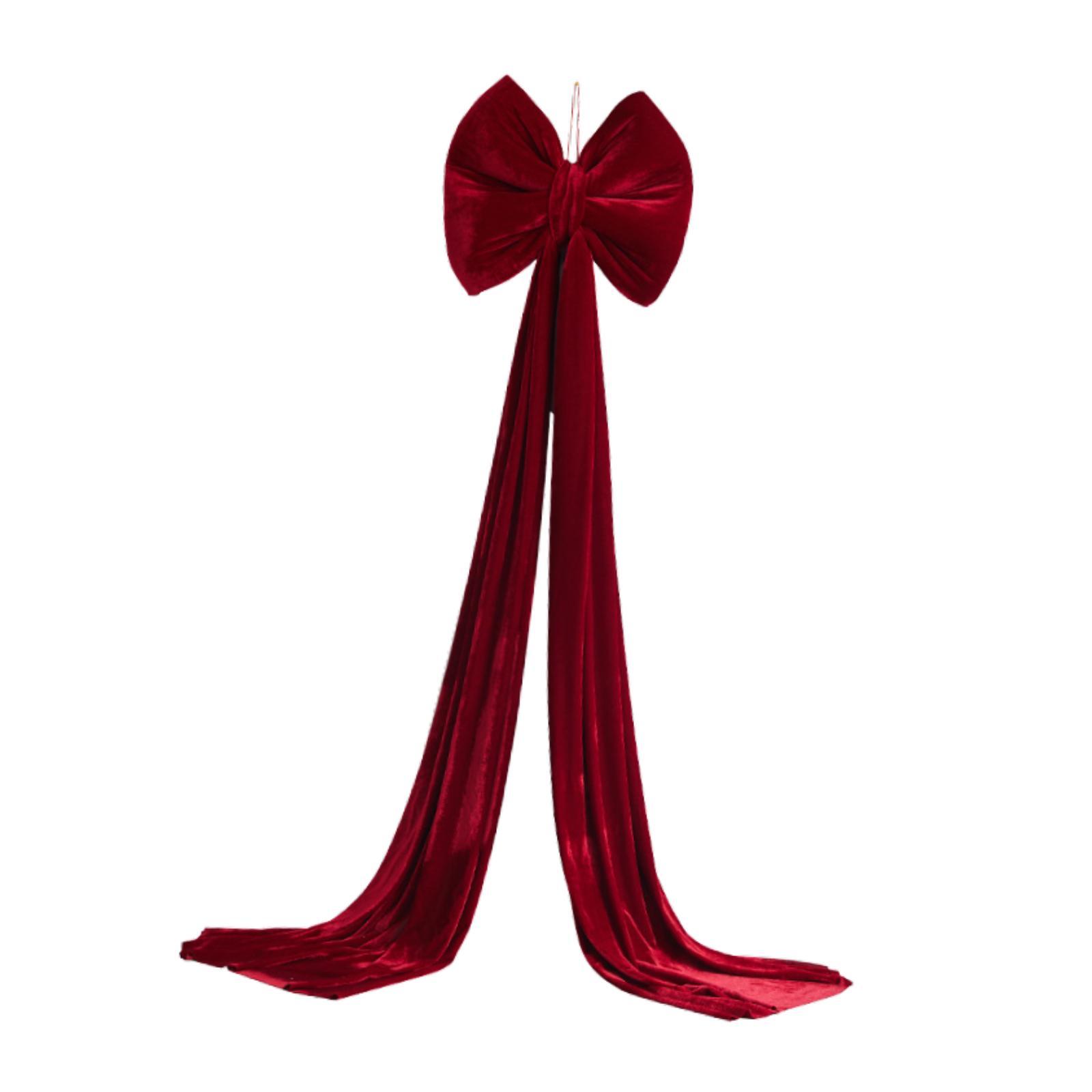 Bothyi - Lazo Navideño Gigante De Terciopelo Para Fiestas, Ideal Para Vallas, Puertas De Entrada O Cualquier Espacio. Medidas: 40 Cm X 160 Cm.