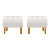 Bodevir - Set Pouf Wood 1C Felpa 04 Crudo