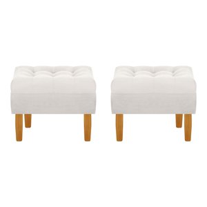 Bodevir - Set Pouf Wood 1C Felpa 04 Crudo