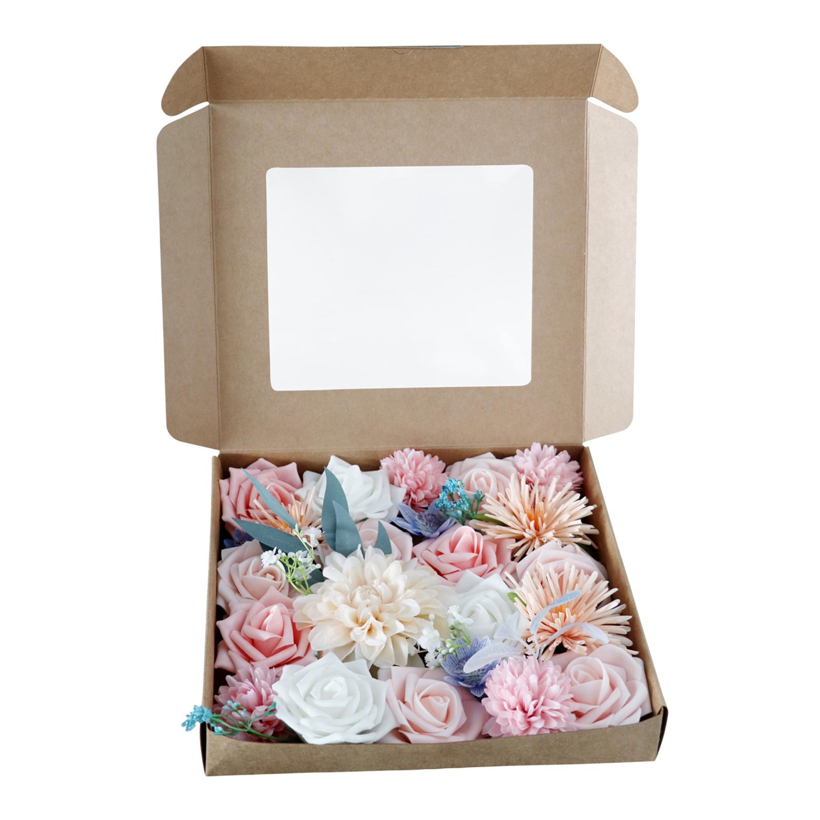 Magideal - Diy Fleurs Artificielles Soie Roses Combo Mariage Bouquets De Mariée, Flexible Fil Mince Tiges Bébé Décor À , Facile À Utiliser B