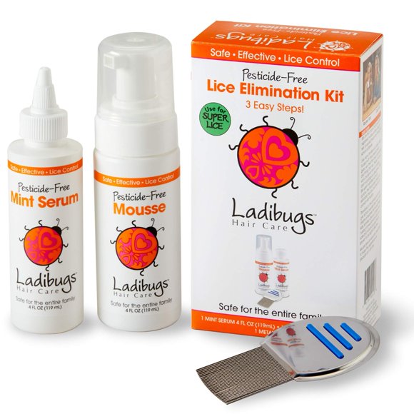 Kit de tratamiento para piojos LADIBUGS One and Done con peine, espuma y sérum