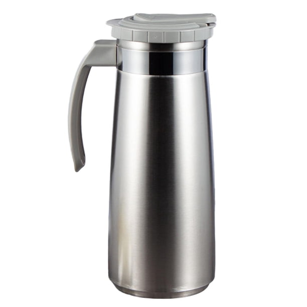 Jarra De Agua De Acero Inoxidable, Tetera, Tetera De Limonada Para Bebida De Leche, Gris Frío Y Caliente