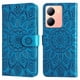 thumbnail image 2 of Funda tipo cartera FOXDOCK para Vivo Y36 4G/5G , diseño girasol en relieve, cuero PU, cierre magnético, soporte y tarjetero, 2 of 5