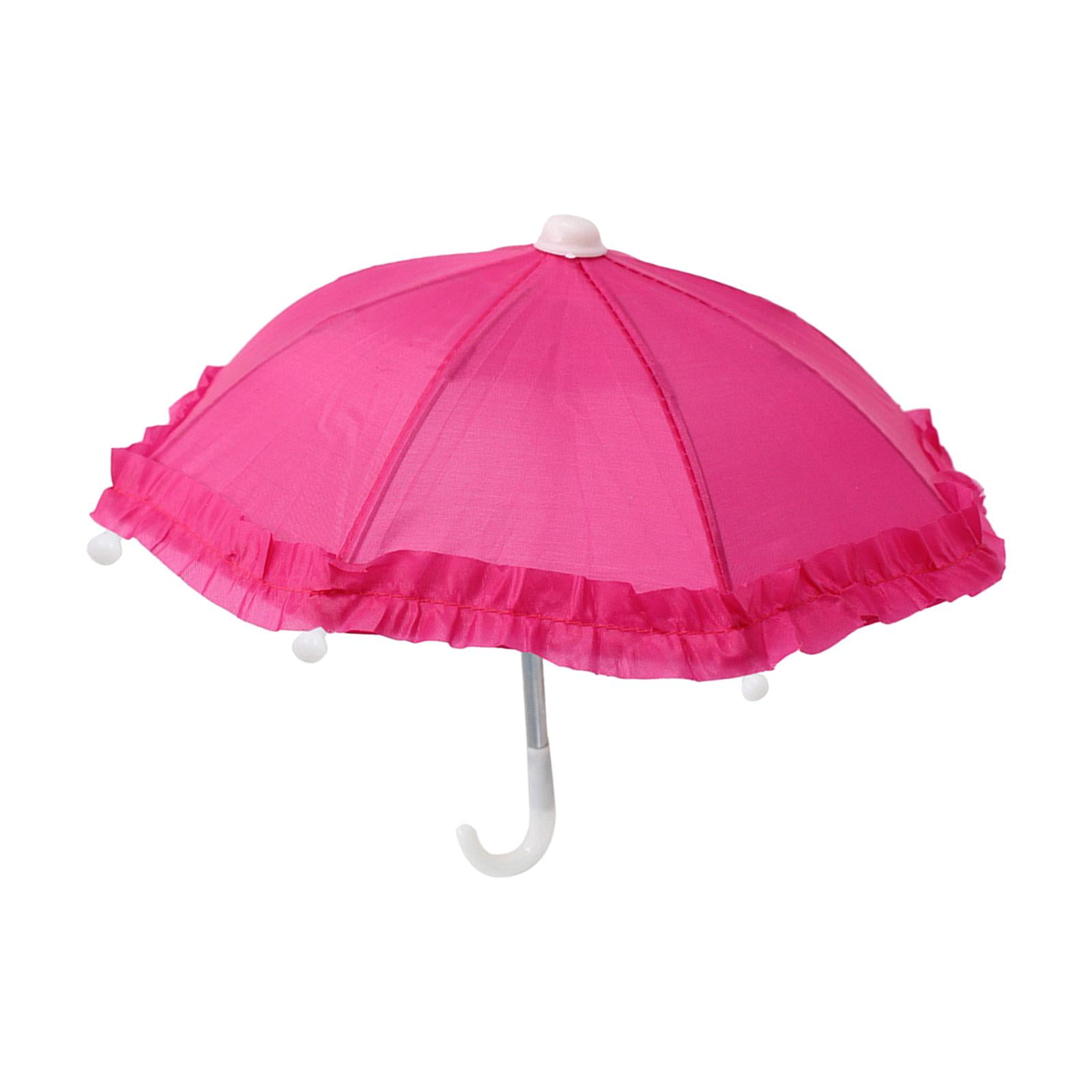 Bothyi - Paraguas En Miniatura Para Casa De Muñecas, Mini Paraguas Lluvioso, Adornos Para Muñecas De 18 Pulgadas, Rosa