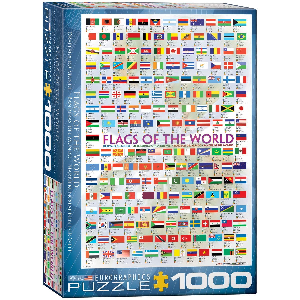 Puzzle Eurographics Con Banderas Del Mundo, 1000 Piezas