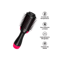 Movi - Cepillo Secador 3 En 1 Con 3 Niveles De Temperatura Y 1000W