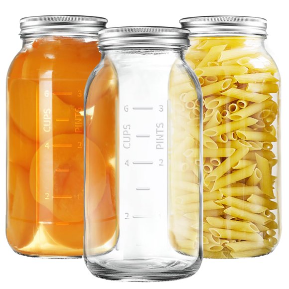 Tarro Mason Xylanor 1900 ml de boca ancha - Pack de 3