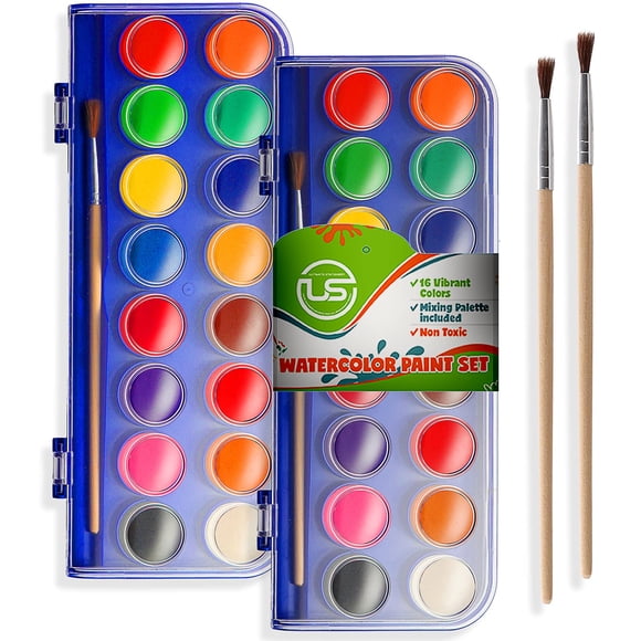 Set de Pintura Acuarela Ultimate Stationery, 2 paquetes de 16 colores