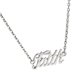 thumbnail image 3 of escrito 'fe' palabra colgante clavícula collar unisex fantasía joyería plata, 3 of 3