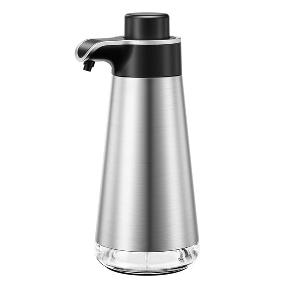 Dispensador de jabón BYUNER 450 ml Acabado metálico cepillado plateado