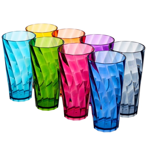 Juego de 8 Vasos para Beber de Acrílico US de 770 ml Sin BPA