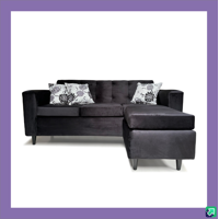 Focus - Seccional Intercambiable Roma Felpa Negro