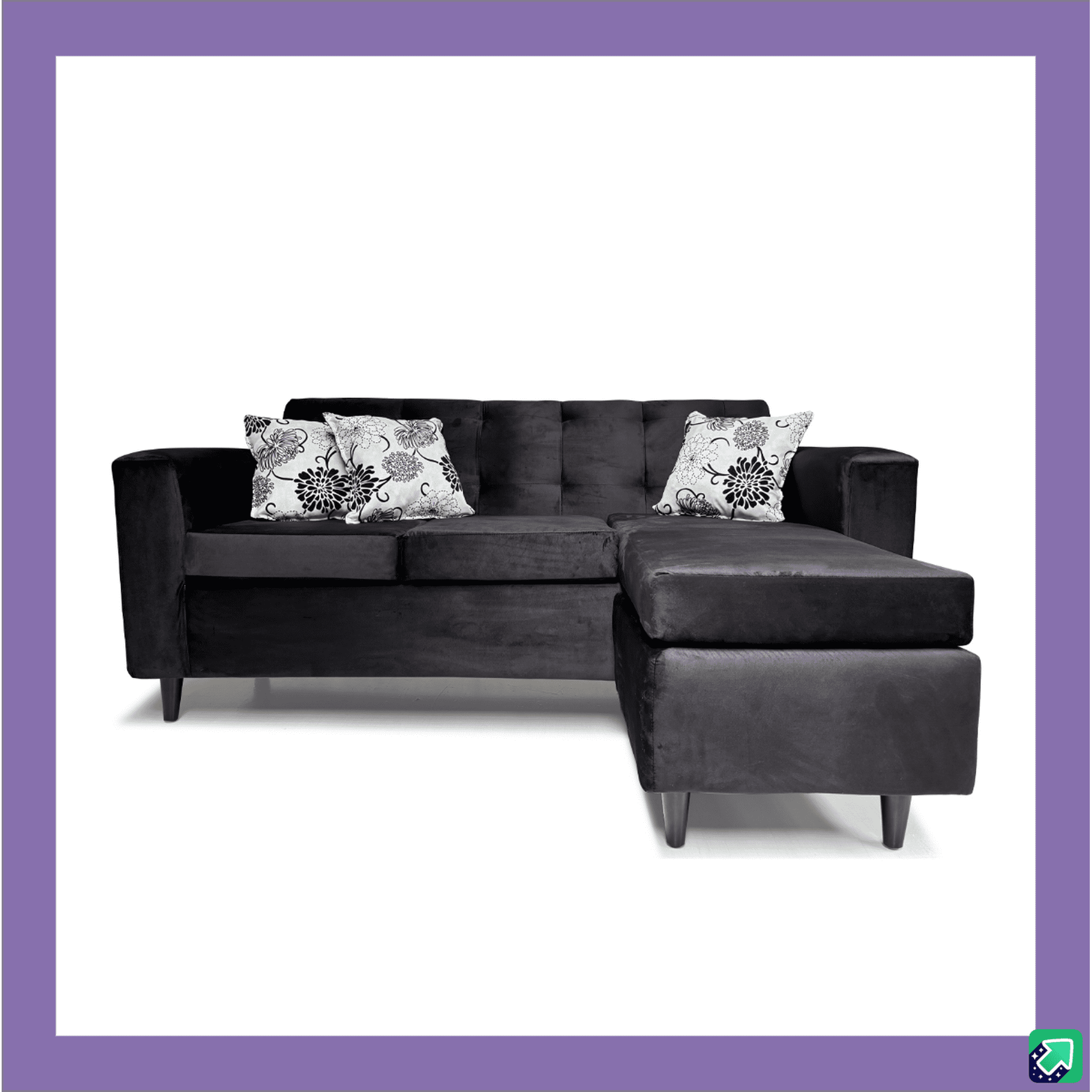 Focus - Seccional Intercambiable Roma Felpa Negro