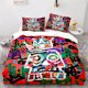 thumbnail image 1 of Graffiti Hip Hop Modern Street Art Bedding Set,Duvet Cover Bed Set Quilt Cover Pillowcase, Boys Girls Adults Bed Sheets, 1 of 5