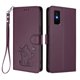 thumbnail image 1 of Funda Billetera con Relieve de Gato para Infinix GT 30 Pro, Morado Oscuro, 1 of 6