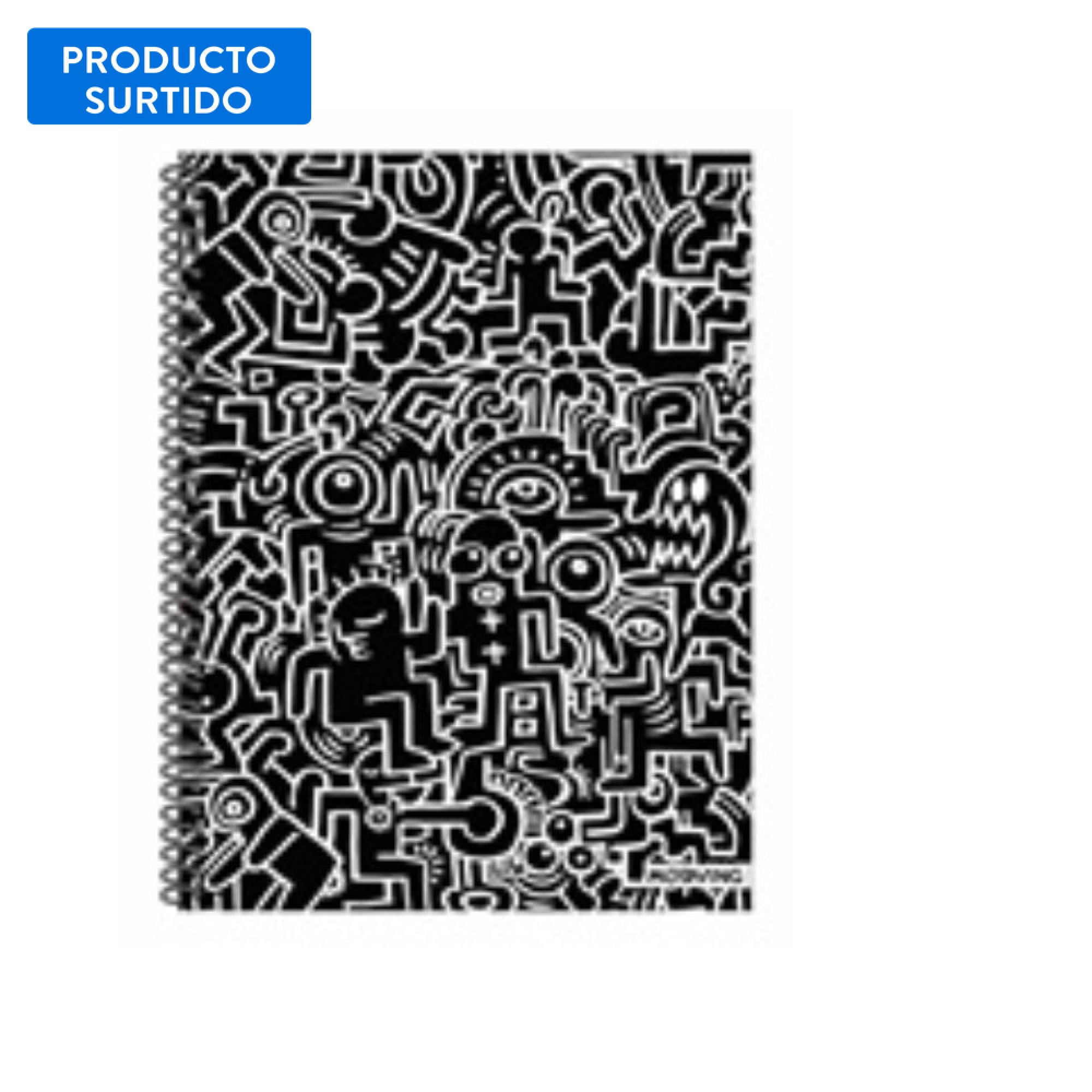 Cuaderno Universitario Doodle - 3 Materias / Papel Premium 80g Mooving