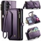 thumbnail image 1 of CaseMe Funda de Cuero para Samsung Galaxy S26 5G con Billetera [Bloqueo RFID] con Ranura para Billetes con Zíper y 10 Tarjeteros, Correa de Hombro y Muñeca Magnética de Cuero PU Suave para Mujer, Mor, 1 of 9