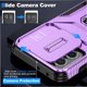 thumbnail image 3 of Funda Armada para Motorola Moto G 2023 4G con Tapa Deslizante y Soporte Magnético Giratorio Morado, 3 of 5