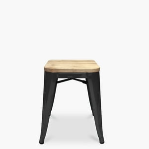 Form Design - Piso Tolix Asiento Madera Negro