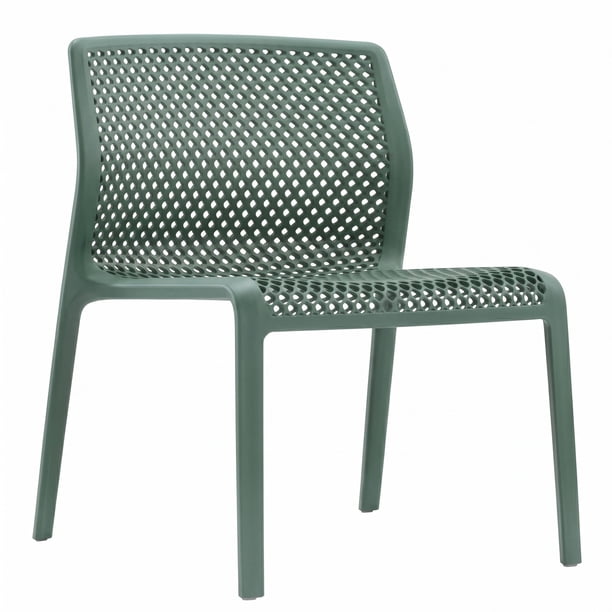 Silla Modelo Mei polipropileno, asiento y respaldo perforados, color Verde - Apilable, con Filtro UV